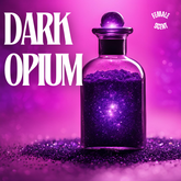 A purple potion bottle with purple and magenta background